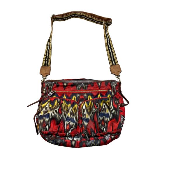 MZ Wallace Clara Ikat Nylon Print Satchel Bag Boho Indie - Picture 1 of 9